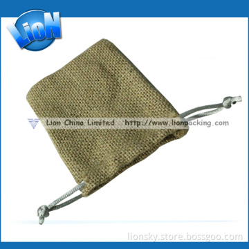High Density Drawstring Burlap Jute Pouch Jewelry Package